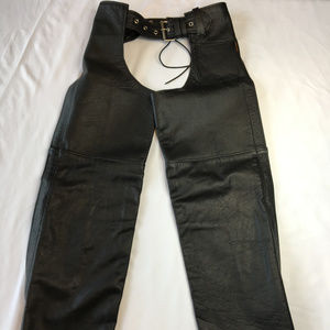 Women's Hot Leathers Black Leather Chaps Size 3XS